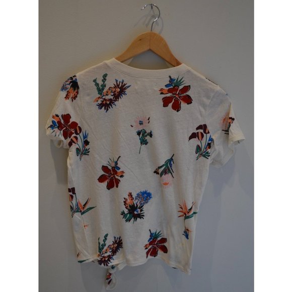 Madewell Knot-Front Tee in Hawaiian Hideaway Size S - Picture 5 of 6